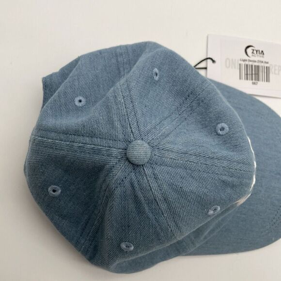 Zyia Active Light Denim Baseball Hat NWT Adjustable One Size Unisex 100% Cotton - Picture 7 of 11